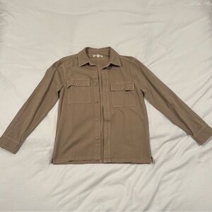 Madewell Garment Dyed Tan Work Shirt Jacket Straight Hem